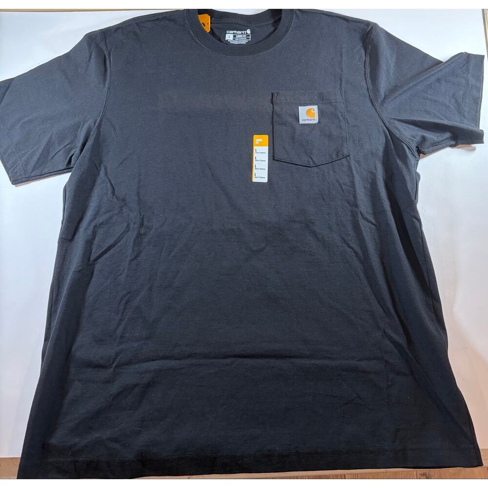 NWT Carhartt Men’s Large Loose Fit Pocket T Shirt Black Workwear Tee